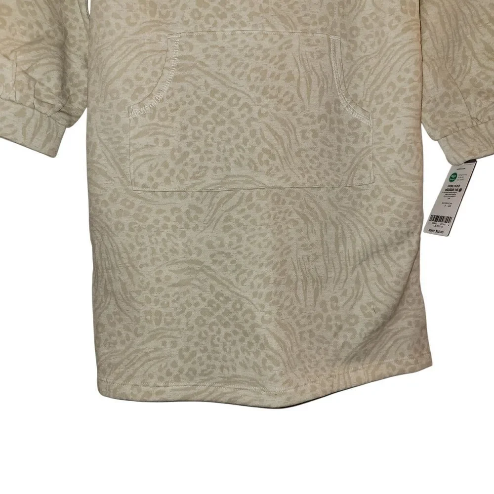 CARTERS KIDS LEOPARD Patterned Hoodie Dress SIZE 8 8/A